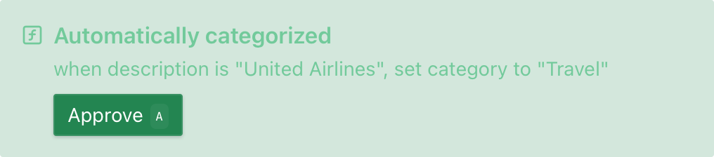Approve and review rule automations